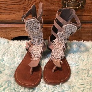 Beaded gladiator sandals